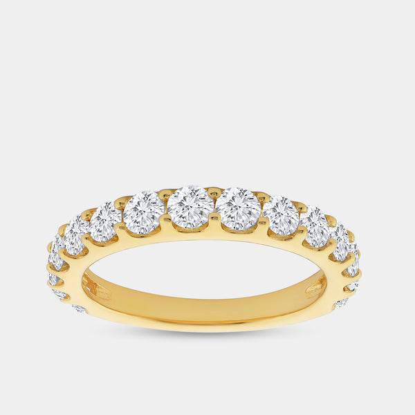 1 and 1/2 Carat Lab-Grown Diamond Prong-Set Classic Band — GILDED New York