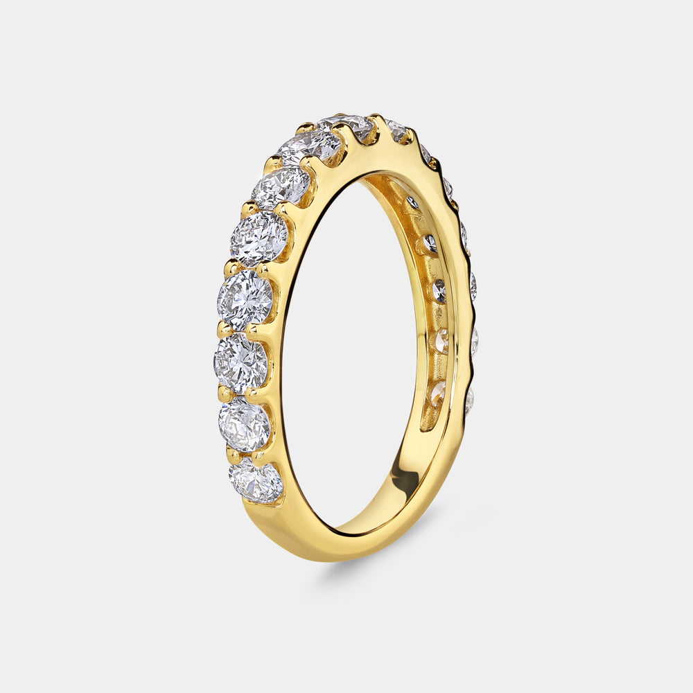 Gilded 1 and 1/2 Carat Lab-Grown Diamond Prong-Set Classic Band