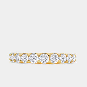 Gilded 1 and 1/2 Carat Lab-Grown Diamond Prong-Set Classic Band