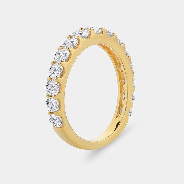 1 and 1/2 Carat Lab-Grown Diamond Prong-Set Classic Band — GILDED New York