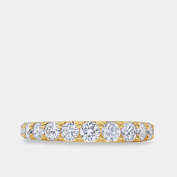 Gilded 1 and 1/2 Carat Lab-Grown Diamond Prong-Set Classic Band