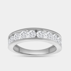 Gilded 1 and 1/2 Carat Lab-Grown Diamond Channel-Set Classic Band