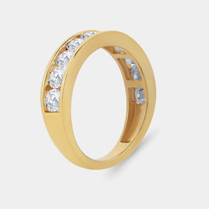 Gilded 1 and 1/2 Carat Lab-Grown Diamond Channel-Set Classic Band
