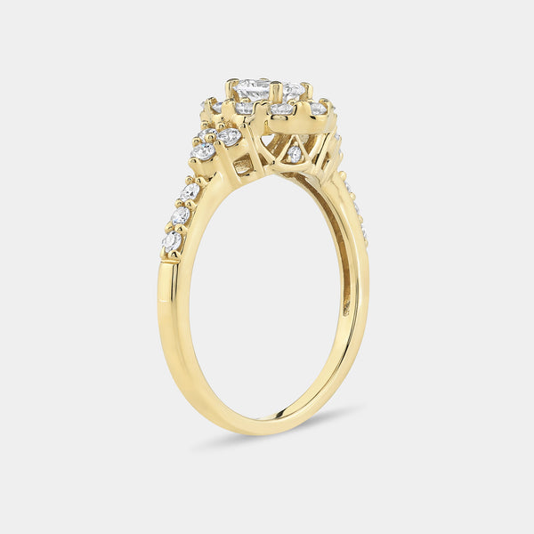 1 Carat Lab-Grown Oval-Shaped Halo Engagement Ring with a Classic Shank — GILDED New York