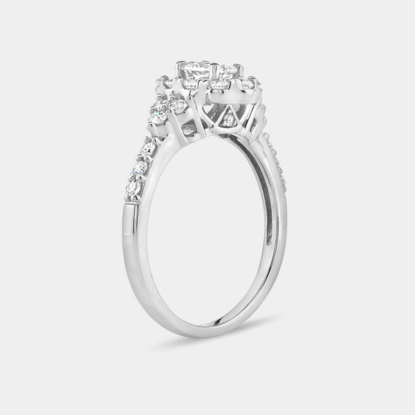 1 Carat Lab-Grown Oval-Shaped Halo Engagement Ring with a Classic Shank — GILDED New York
