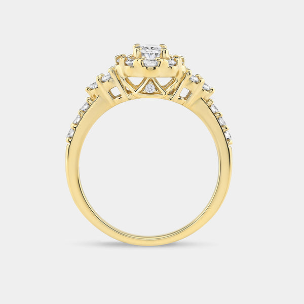 1 Carat Lab-Grown Oval-Shaped Halo Engagement Ring with a Classic Shank — GILDED New York