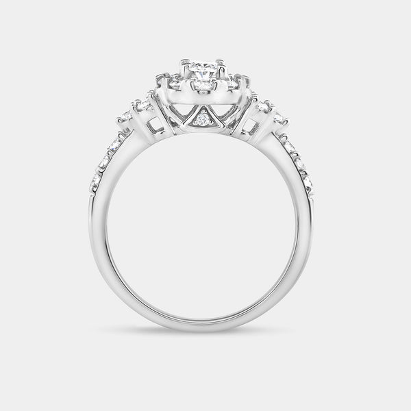 1 Carat Lab-Grown Oval-Shaped Halo Engagement Ring with a Classic Shank — GILDED New York