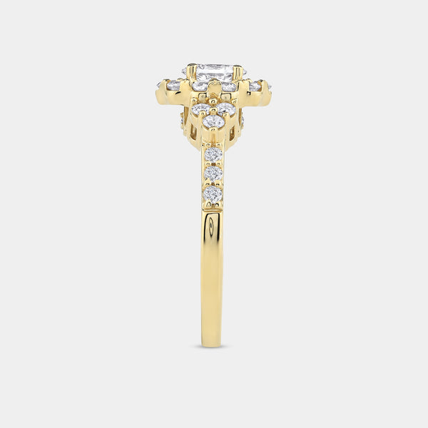 1 Carat Lab-Grown Oval-Shaped Halo Engagement Ring with a Classic Shank — GILDED New York