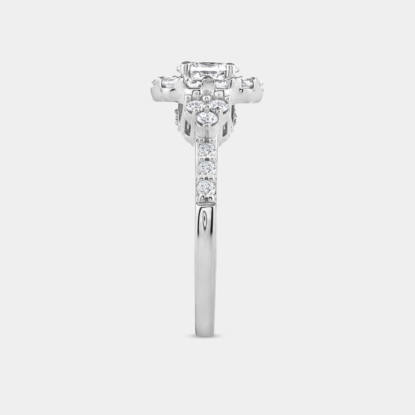 1 Carat Lab-Grown Oval-Shaped Halo Engagement Ring with a Classic Shank — GILDED New York
