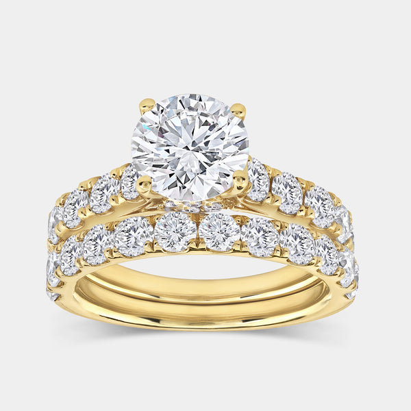 4 Carat Lab-Grown Diamond Solitaire Round-Shaped Bridal Set — GILDED New York
