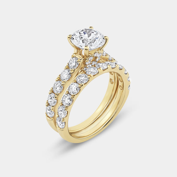 4 Carat Lab-Grown Diamond Solitaire Round-Shaped Bridal Set — GILDED New York