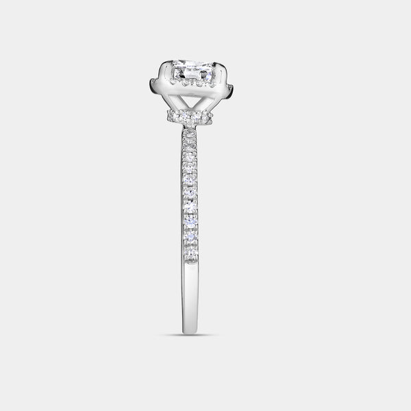 3/4 Carat Lab-Grown Diamond Oval-Shaped Hidden Halo Engagement Ring with a Classic Shank — GILDED New York