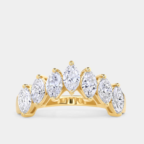 1 and 1/10 Carat Lab-Grown Diamond Marquise-Shaped Chevron Wedding Band — GILDED New York
