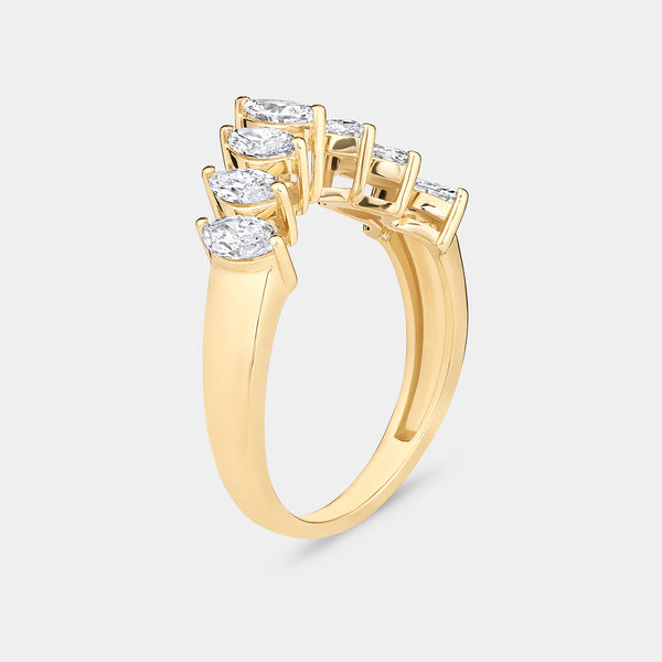 1 and 1/10 Carat Lab-Grown Diamond Marquise-Shaped Chevron Wedding Band — GILDED New York
