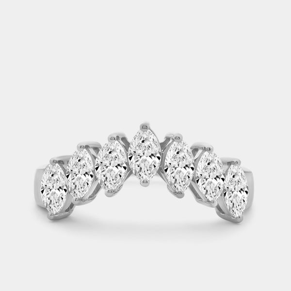 1 and 1/10 Carat Lab-Grown Diamond Marquise-Shaped Chevron Wedding Band — GILDED New York