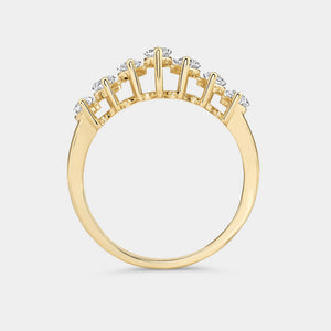 Gilded 1 and 1/10 Carat Lab-Grown Diamond Marquise-Shaped Chevron Wedding Band
