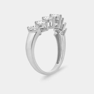 Gilded 1 and 1/10 Carat Lab-Grown Diamond Marquise-Shaped Chevron Wedding Band