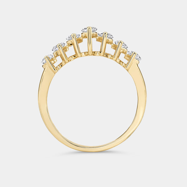 1 and 1/10 Carat Lab-Grown Diamond Marquise-Shaped Chevron Wedding Band — GILDED New York