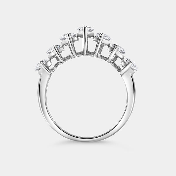 1 and 3/4 Carat Lab-Grown Diamond Marquise-Shaped Chevron Wedding Band — GILDED New York