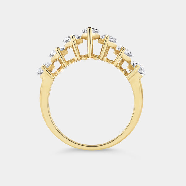 1 and 3/4 Carat Lab-Grown Diamond Marquise-Shaped Chevron Wedding Band — GILDED New York