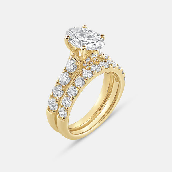 4 Carat Lab-Grown Diamond Solitaire Oval-Shaped Bridal Set — GILDED New York
