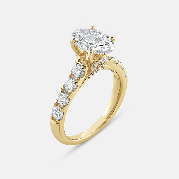 4 Carat Lab-Grown Diamond Solitaire Oval-Shaped Bridal Set — GILDED New York