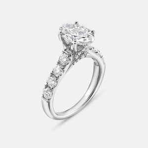 Gilded 4 Carat Lab-Grown Diamond Solitaire Oval-Shaped Bridal Set