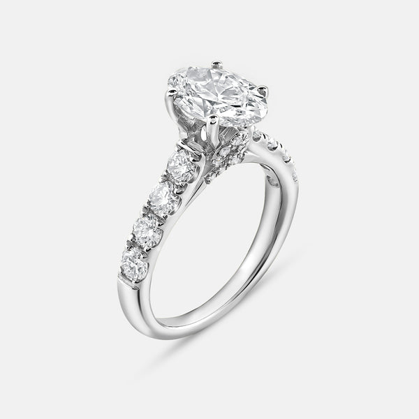 4 Carat Lab-Grown Diamond Solitaire Oval-Shaped Bridal Set — GILDED New York