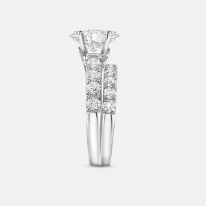 Gilded 4 Carat Lab-Grown Diamond Solitaire Oval-Shaped Bridal Set