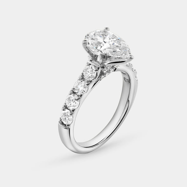 4 Carat Lab-Grown Diamond Solitaire Pear-Shaped Bridal Set — GILDED New York
