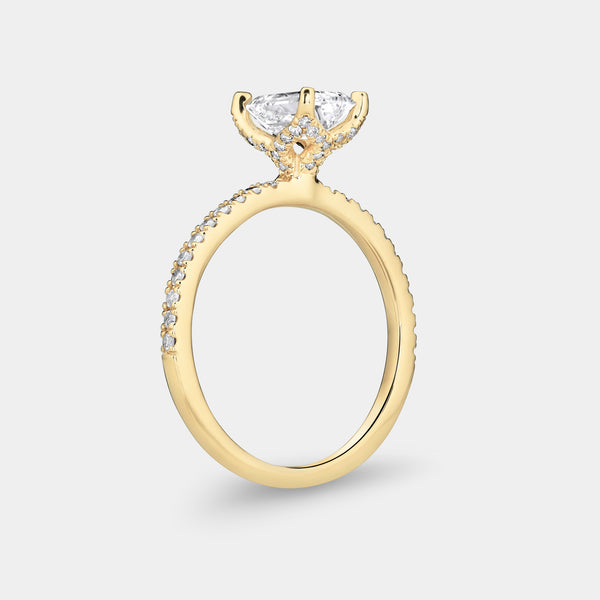1 and 1/4 Carat Lab-Grown Diamond Emerald-Cut Solitaire Plus Engagement Ring with a Classic Shank — GILDED New York