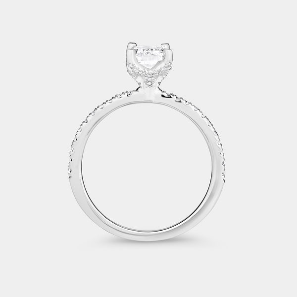 1 and 1/4 Carat Lab-Grown Diamond Emerald-Cut Solitaire Plus Engagement Ring with a Classic Shank — GILDED New York