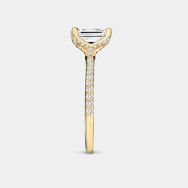 1 and 1/4 Carat Lab-Grown Diamond Emerald-Cut Solitaire Plus Engagement Ring with a Classic Shank — GILDED New York