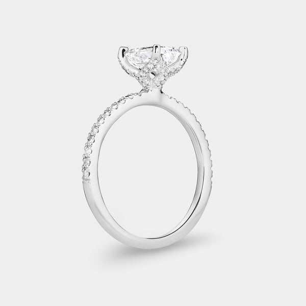 1 and 1/4 Carat Lab-Grown Diamond Emerald-Cut Solitaire Plus Engagement Ring with a Classic Shank — GILDED New York