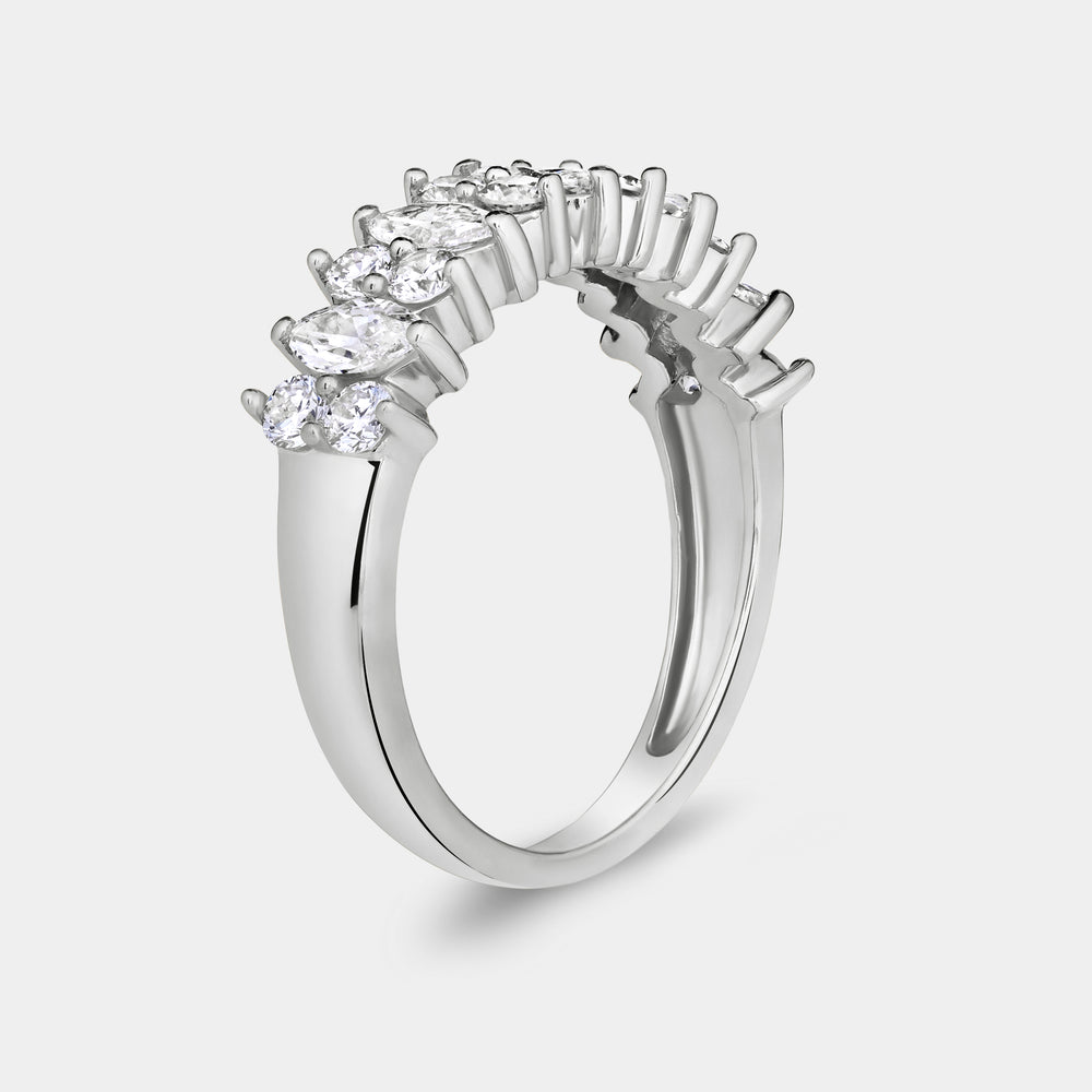 Gilded 1 Carat Lab-Grown Diamond Marquise-Shaped Wedding Band