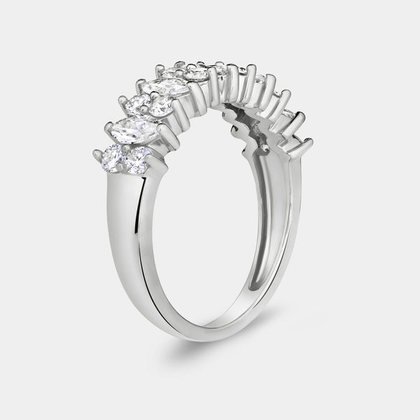 1 Carat Lab-Grown Diamond Round and Marquise-Shaped Wedding Band — GILDED New York