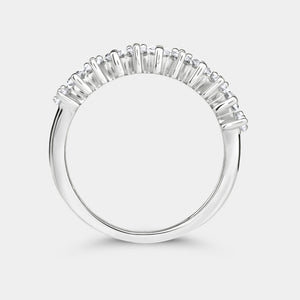Gilded 1 Carat Lab-Grown Diamond Round and Marquise-Shaped Wedding Band