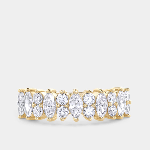 1 Carat Lab-Grown Diamond Round and Marquise-Shaped Wedding Band — GILDED New York