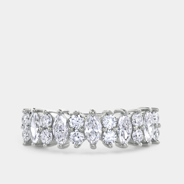 1 Carat Lab-Grown Diamond Round and Marquise-Shaped Wedding Band — GILDED New York