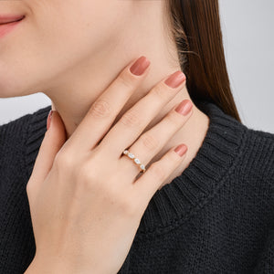 Gilded 1 Carat Lab-Grown Diamond Marquise-Shaped Wedding Band