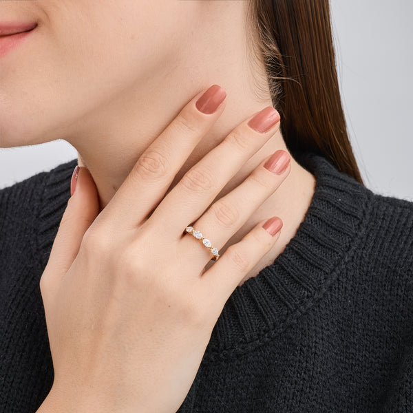 1 Carat Lab-Grown Diamond Marquise-Shaped Wedding Band — GILDED New York