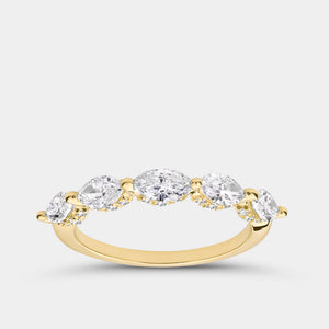Gilded 1 Carat Lab-Grown Diamond Marquise-Shaped Wedding Band