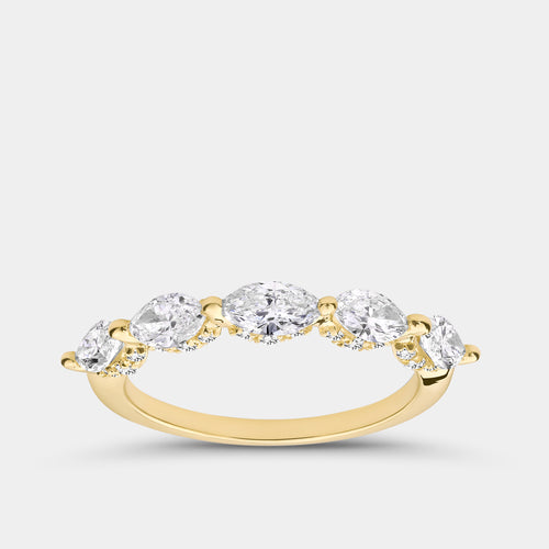 1 Carat Lab-Grown Diamond Marquise-Shaped Wedding Band — GILDED New York