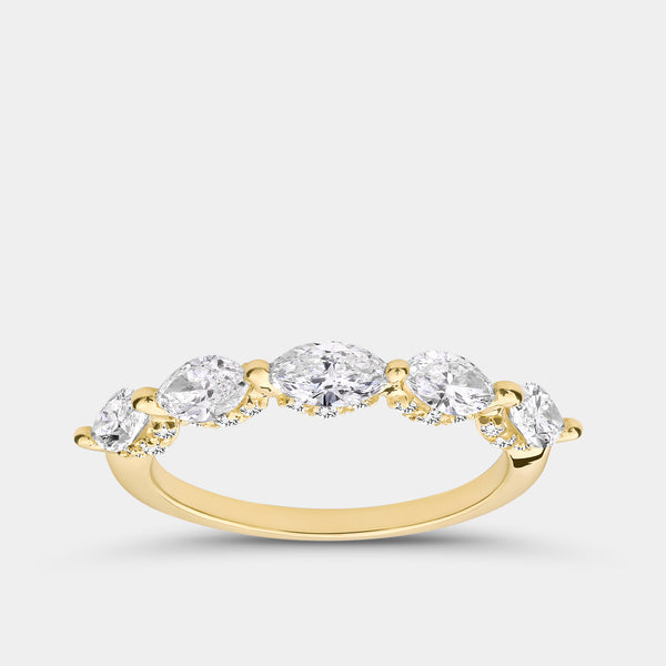 1 Carat Lab-Grown Diamond Marquise-Shaped Wedding Band — GILDED New York