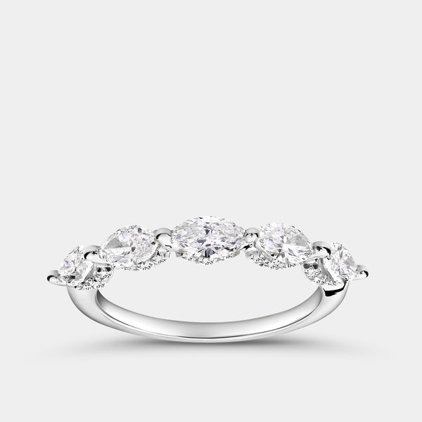 1 Carat Lab-Grown Diamond Marquise-Shaped Wedding Band — GILDED New York