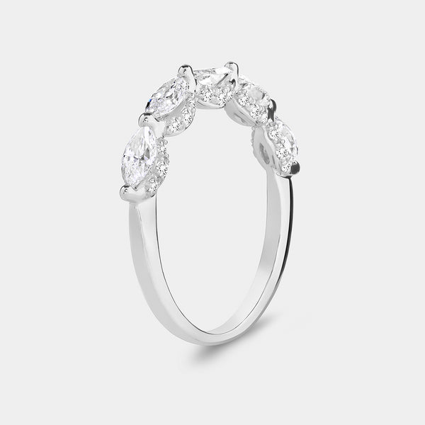 1 Carat Lab-Grown Diamond Marquise-Shaped Wedding Band — GILDED New York