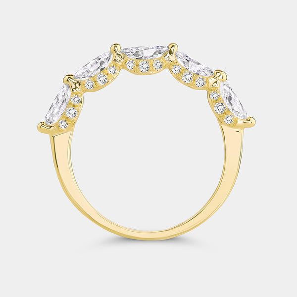 1 Carat Lab-Grown Diamond Marquise-Shaped Wedding Band — GILDED New York