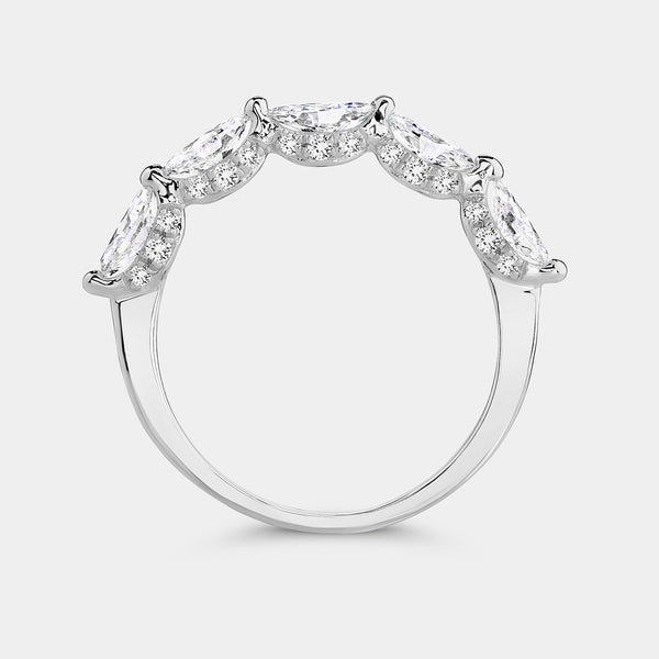 1 Carat Lab-Grown Diamond Marquise-Shaped Wedding Band — GILDED New York