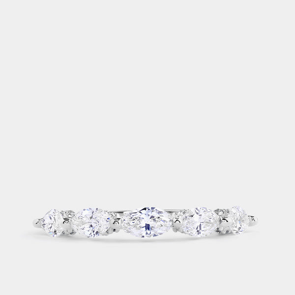 1 Carat Lab-Grown Diamond Marquise-Shaped Wedding Band — GILDED New York