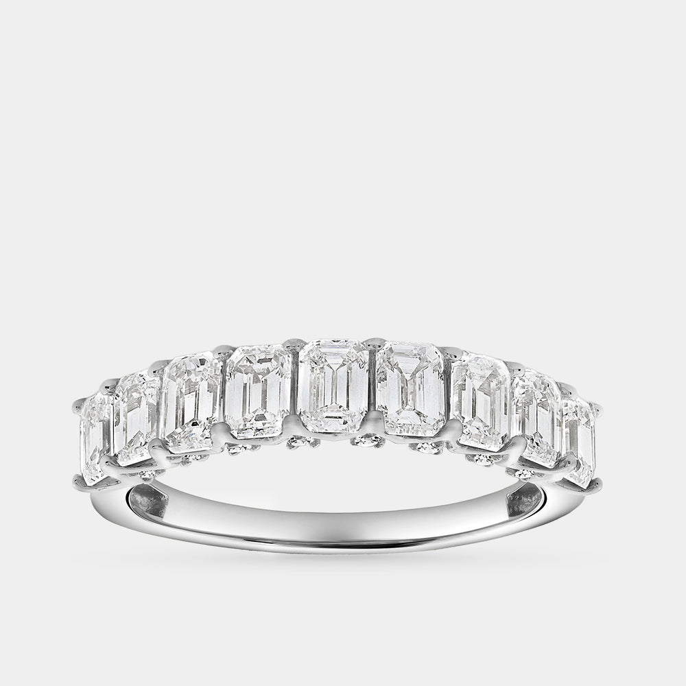 Gilded 1 and 1/2 Carat Lab-Grown Diamond Emerald-Cut Wedding Band